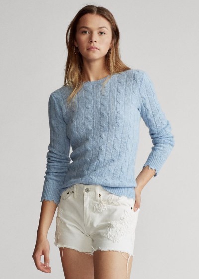 Polo Ralph Lauren Distressed Cashmere Striktrøje Dame Danmark (YJTGA4563)